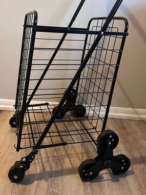 Mainstays Black Folding Utility Cart with Stair-Climbing Wheels